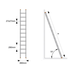 Scară aluminiu 1x8