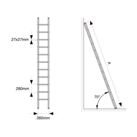Scară aluminiu 1x8