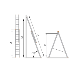 Scară aluminiu 2x7