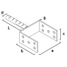 Suport grindă cu tijă 120 mm