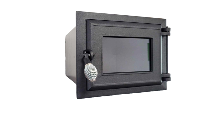 Încărcați imaginea în vizualizatorul Galerie, Cuptor sobă cu uşă fontă cu geam 330x260 mm, adâncime 390 mm

