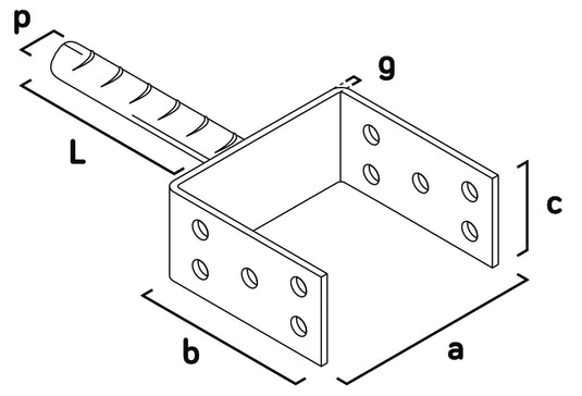 Suport grindă cu tijă 80 mm