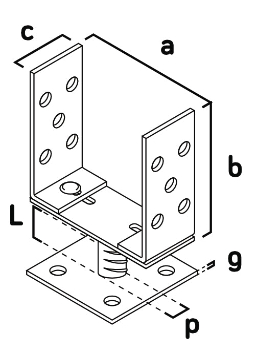 Suport grindă reglabil 125 mm